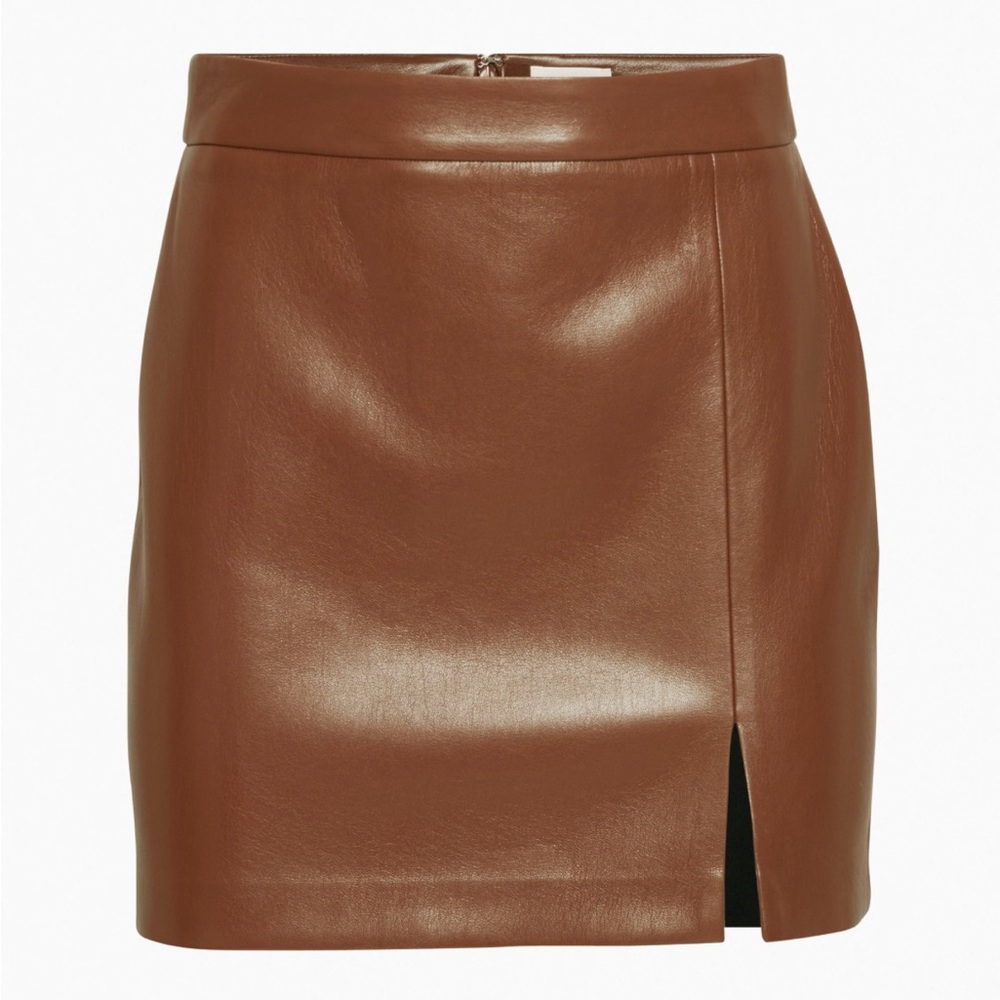 Wilfred Patio Faux Leather Mini Skirt